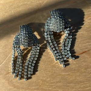 Vintage 50s rhinestone clip ons